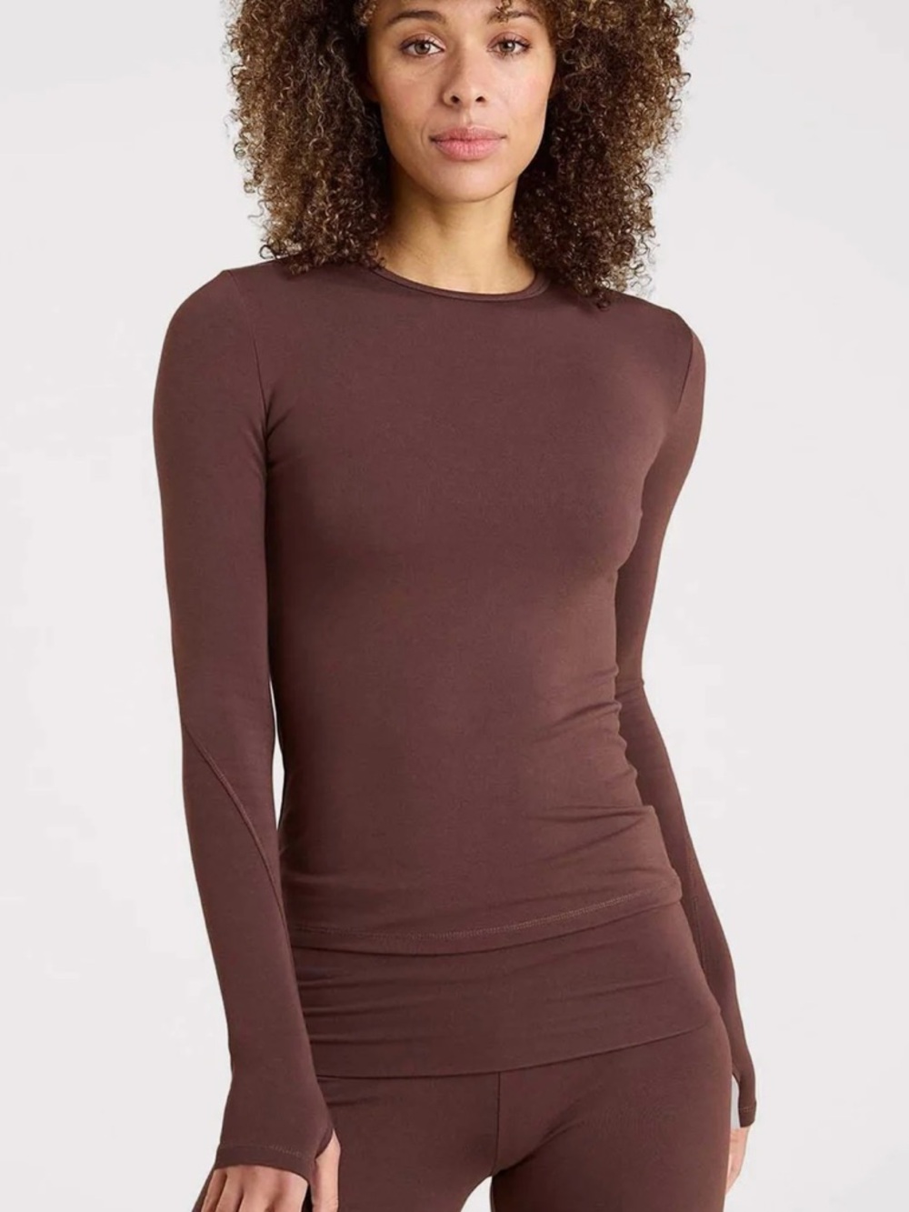 NWOT Nuuds SwiftStretch Long Sleeve Brown Shirt Size Medium